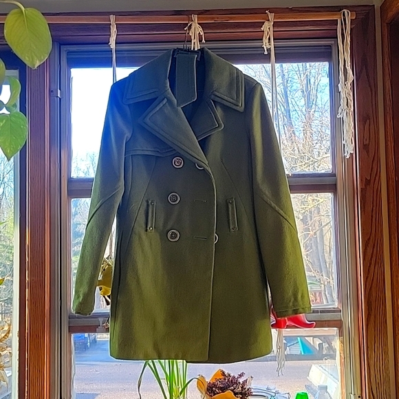 Miss Sixty Jackets & Blazers - Green Miss Sixty wool belted pea coat